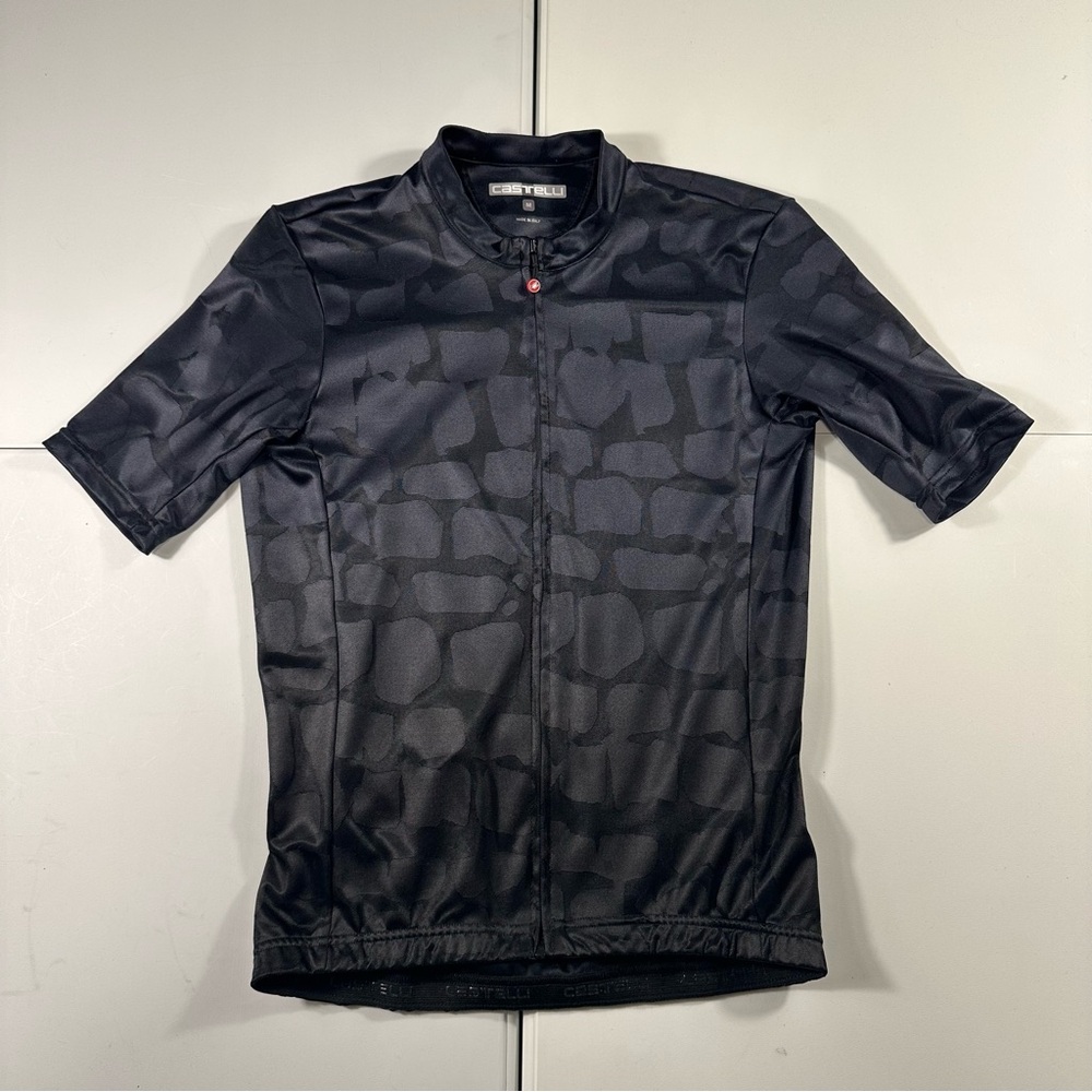 Castelli Men's Short Sleeve Full Zip Black Cycling Jersey Size Medium Used